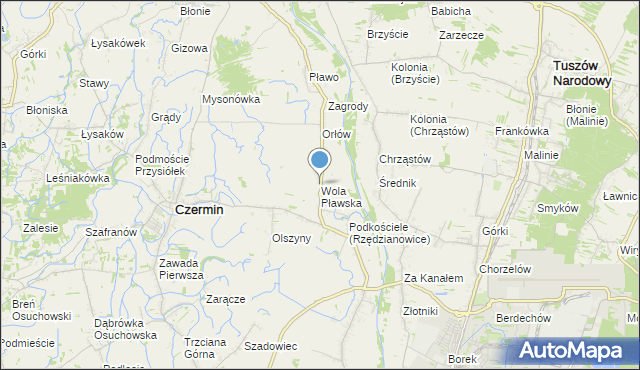 mapa Wola Pławska, Wola Pławska na mapie Targeo